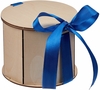 Коробка Drummer, круглая, с синей лентой